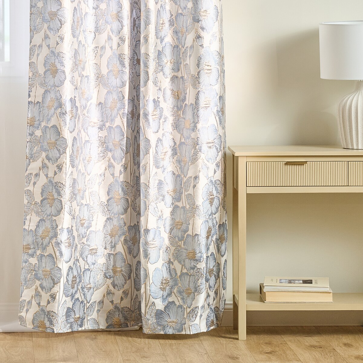 Zasłona Żakardowa Makowka 140x250 cm z motywem kwiatowym