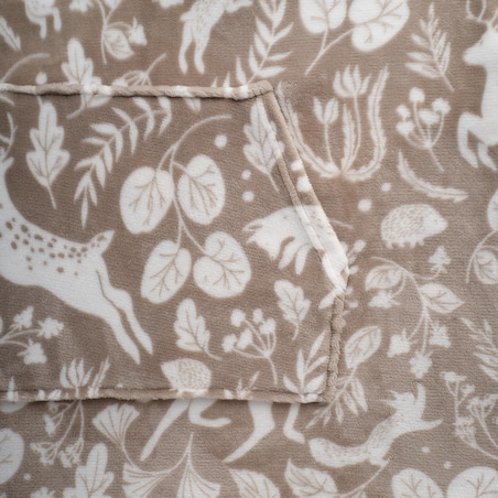 Ponczo Misne z motywem zwierząt leśnych