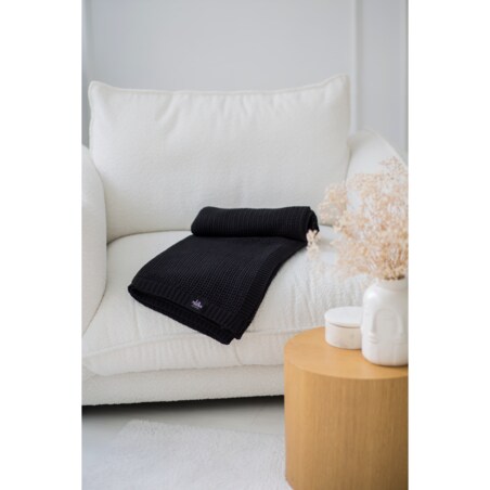 Pled boho czarny, 130 x 160 cm, La Manta