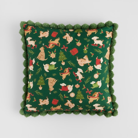 Poszewka z nadrukiem Dogimas 45x45 cm z motywem choinki