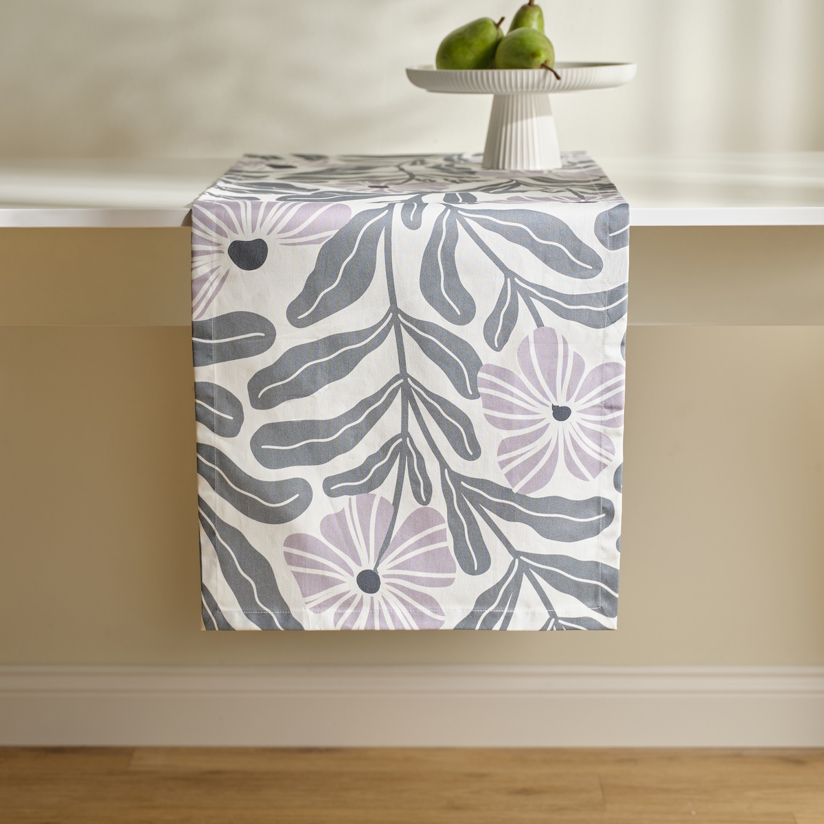 Bieżnik Drukowany Leyra 40x180 cm z motywem kwiatowym