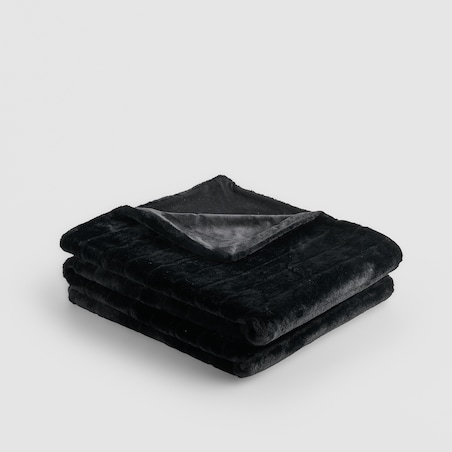 Jednokolorowa futrzana narzuta na łóżko Classolo 180x200 cm
