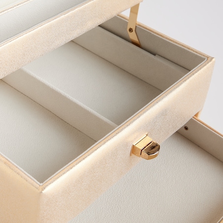 Szkatułka z lustrem i szufladkami Fabricia 22.5x16.5 cm