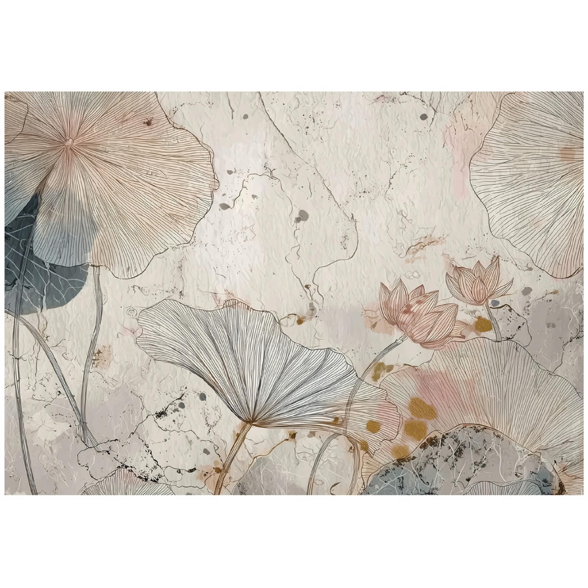 Fototapeta Do Sypialni Salonu Na Flizelinie Kwiaty Abstrakcja Beżowy 400x280