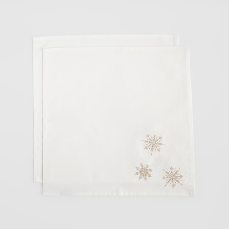 Komplet Serwetek Bawełnianych Servio 40x40 cm z motywem śnieżynki