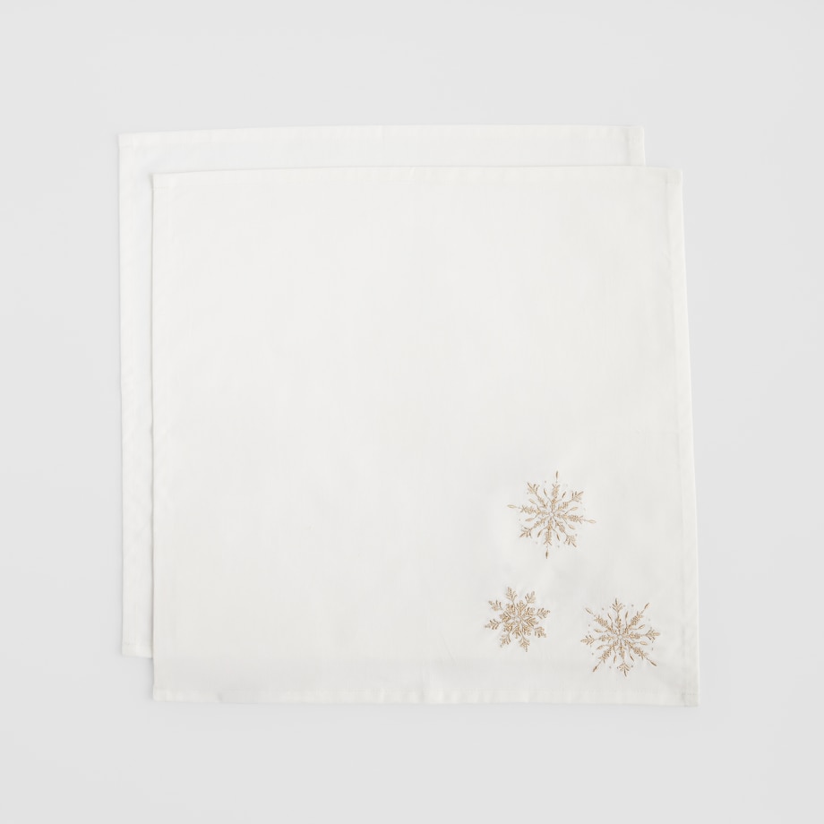 Komplet Serwetek Bawełnianych Servio 40x40 cm z motywem śnieżynki