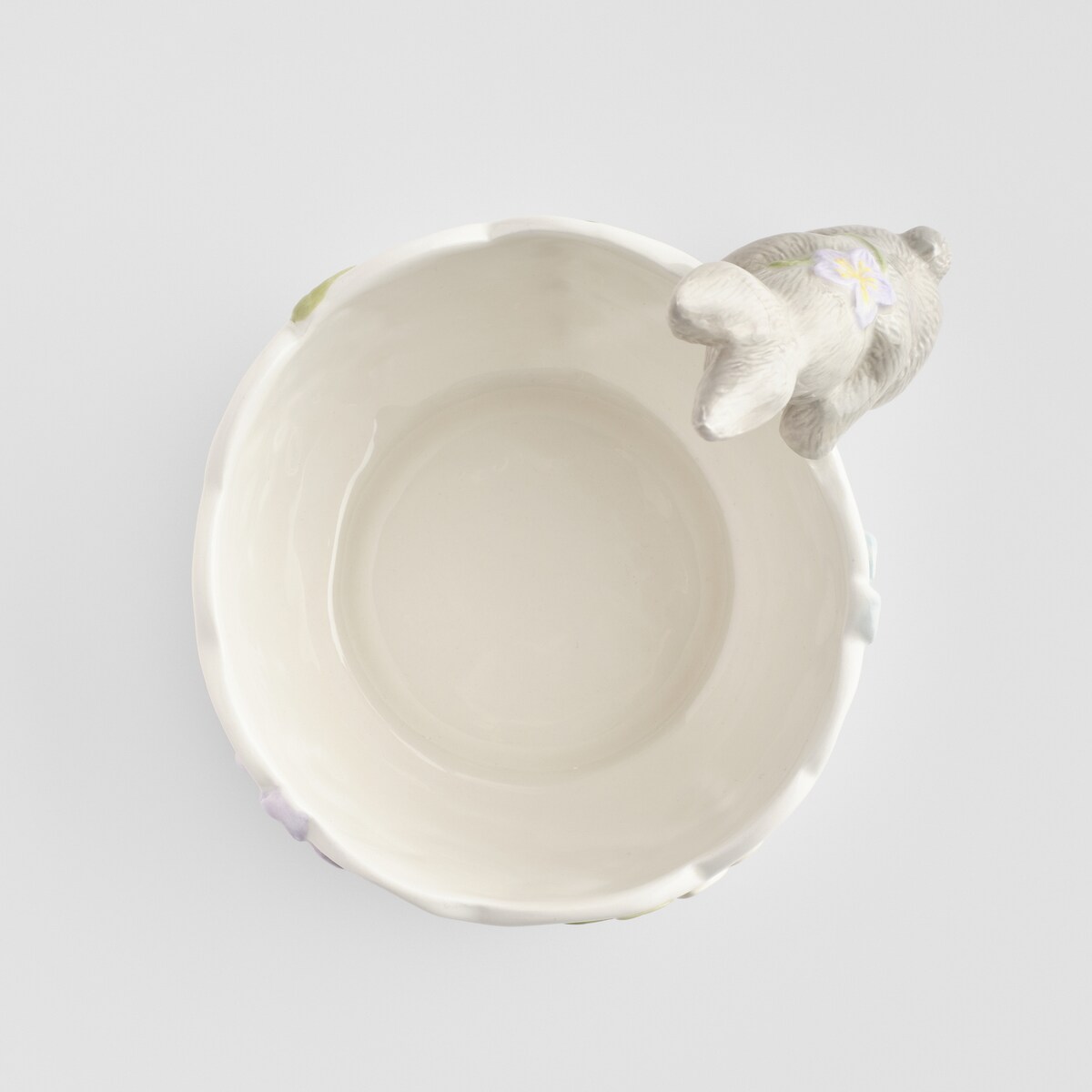 Miska Pasquile z motywem kwiatowym i królika