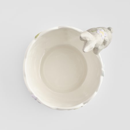 Miska Pasquile z motywem kwiatowym i królika