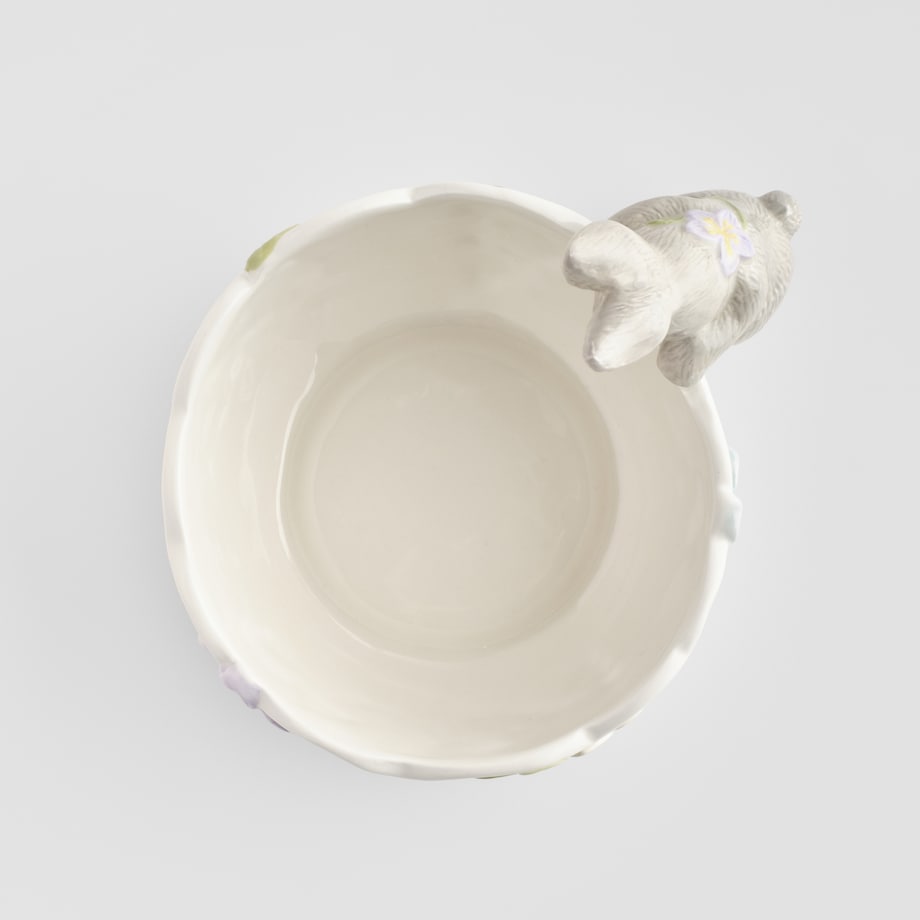 Miska Pasquile z motywem kwiatowym i królika