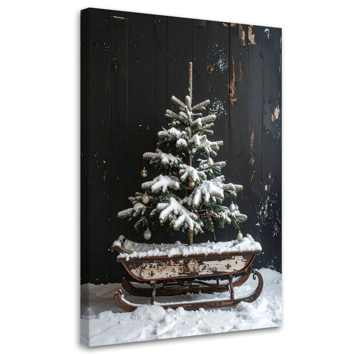 Obraz do salonu kuchni biura, Choinka święta prezenty sanki