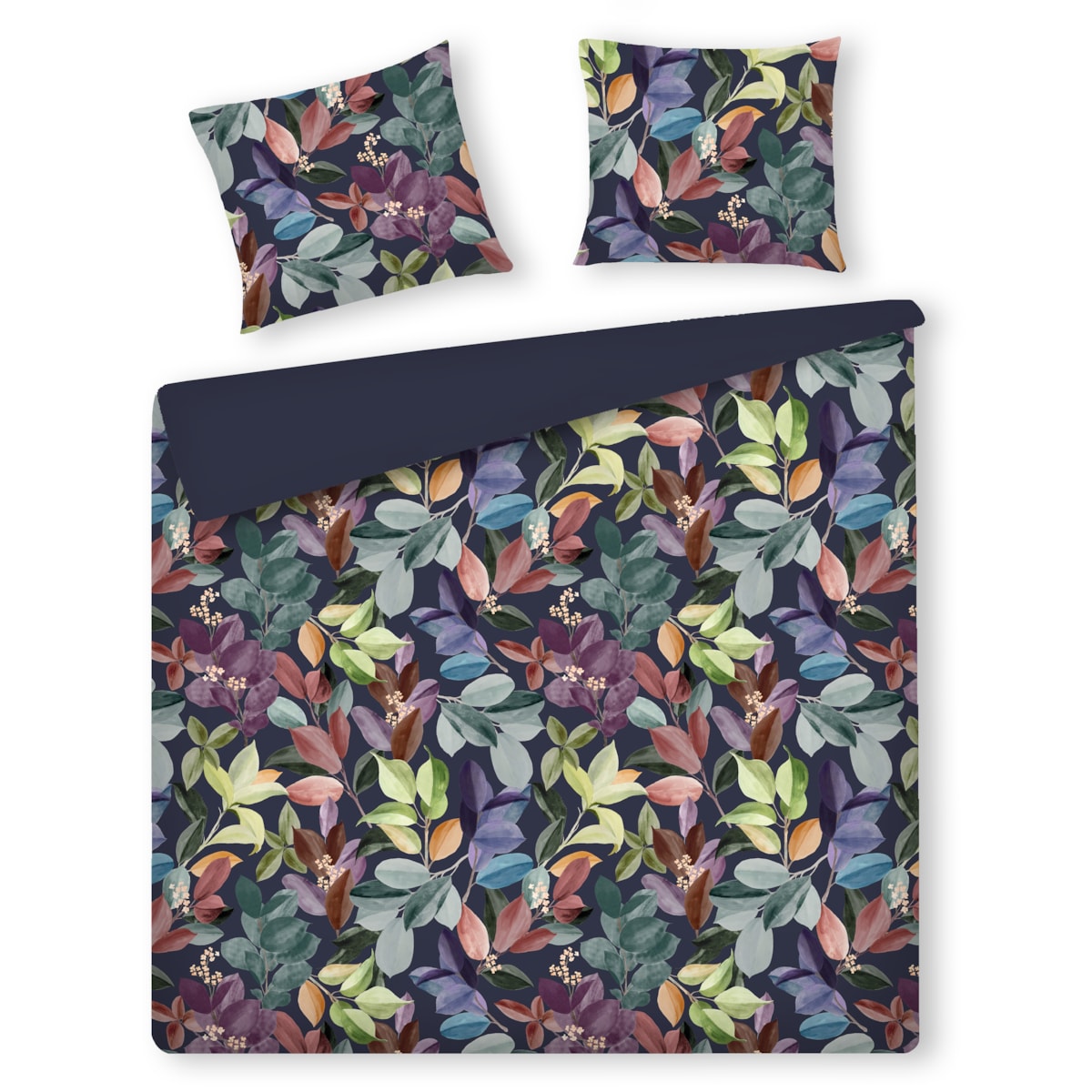 Pościel z bawełny satynowej Tenora 200x220 cm z motywem liściastym