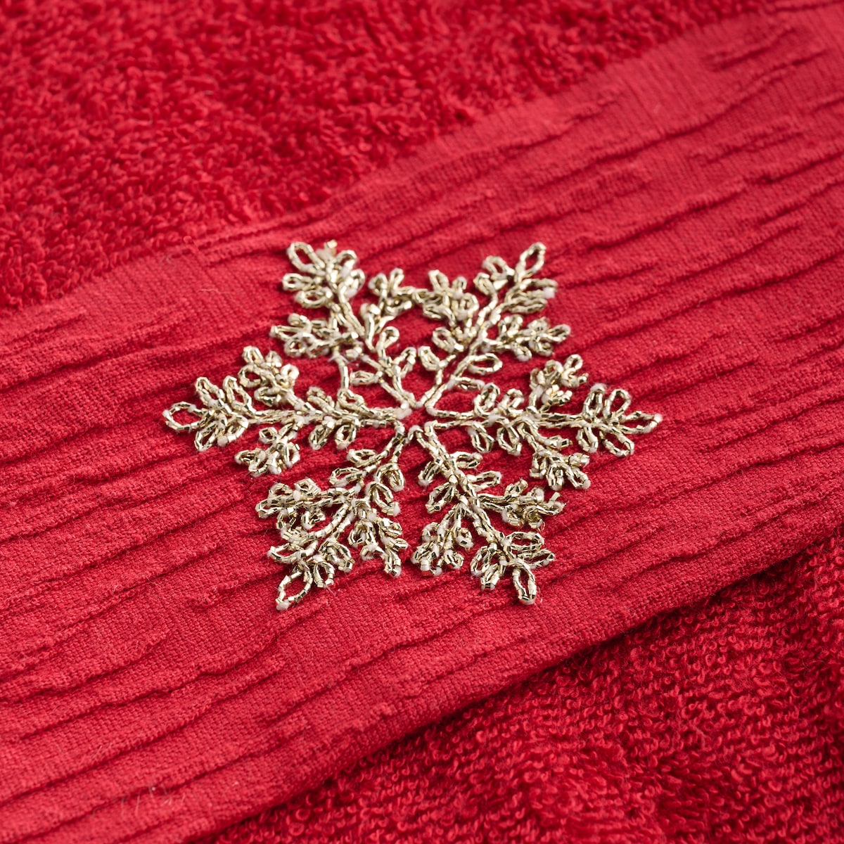 Komplet ręczników dekoracyjnych do twarzy lub rąk 2szt Snowy 30x50 cm z motywem śnieżynki