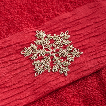 Komplet ręczników dekoracyjnych do twarzy lub rąk 2szt Snowy 30x50 cm z motywem śnieżynki