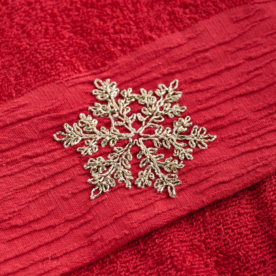 Komplet ręczników dekoracyjnych do twarzy lub rąk 2szt Snowy 30x50 cm z motywem śnieżynki