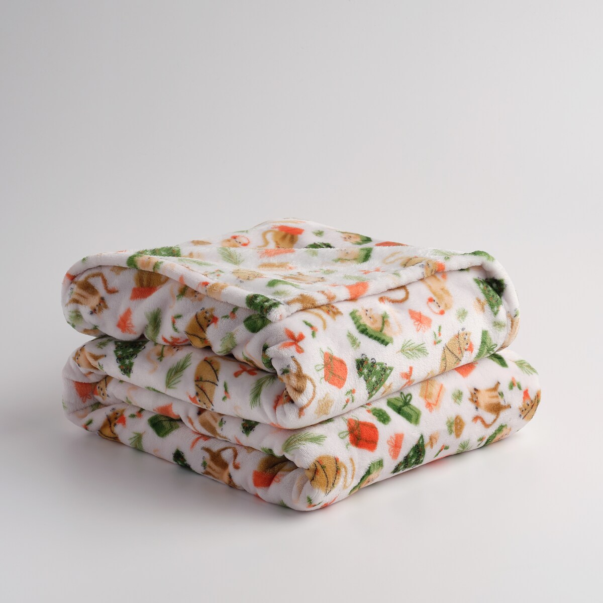 Drukowany koc Miaoumas 150x200 cm z motywem choinki