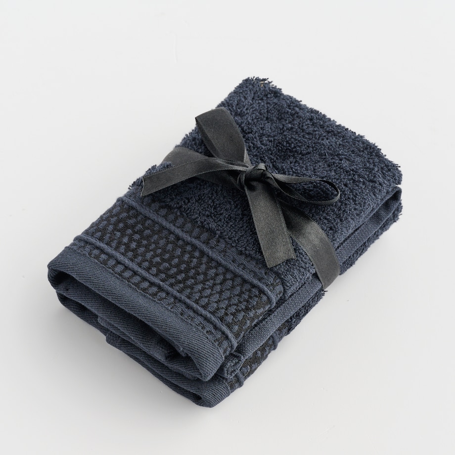 Komplet 2 szt. ręczników z bawełny egipskiej do twarzy lub do rąk Destellito 30x30 cm