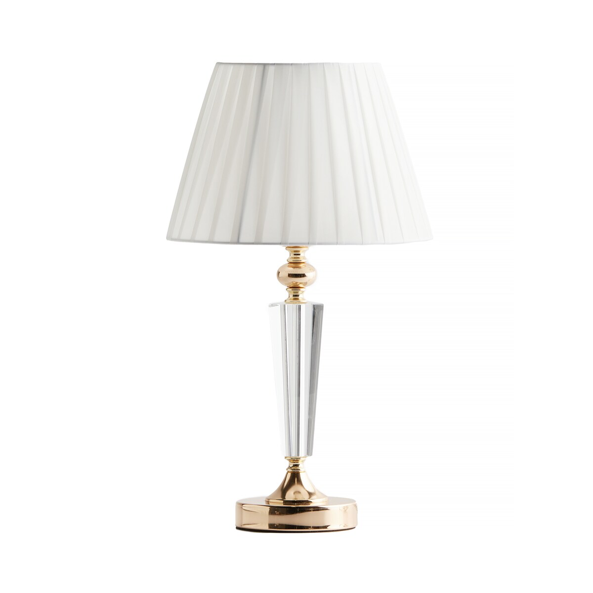 elegancka lampa stołowa z kryształową podstawą towerso