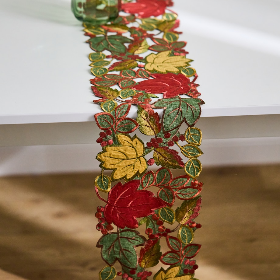 Bieżnik Haftowany Leafeno 18x158 cm