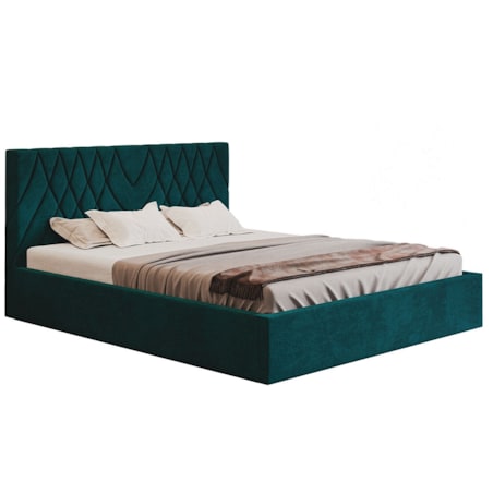 Łóżko do sypialni 180x200 OLDO 5 dwuosobowe, z pojemnikiem- turkusowe