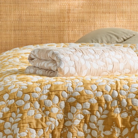 Narzuta Z Bawełną Blaterra 200x220 cm z motywem liści