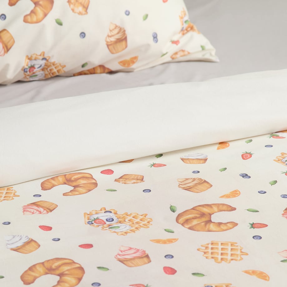 Pościel Bawełniana Brunchery 200x220 cm z motywem kulinarnym