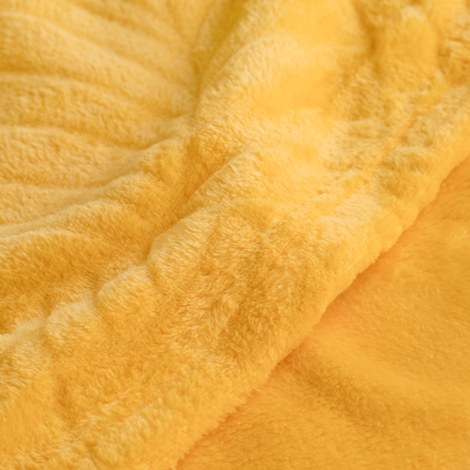 Jednokolorowy koc z wytłoczonym wzorem Leafline 150x200 cm