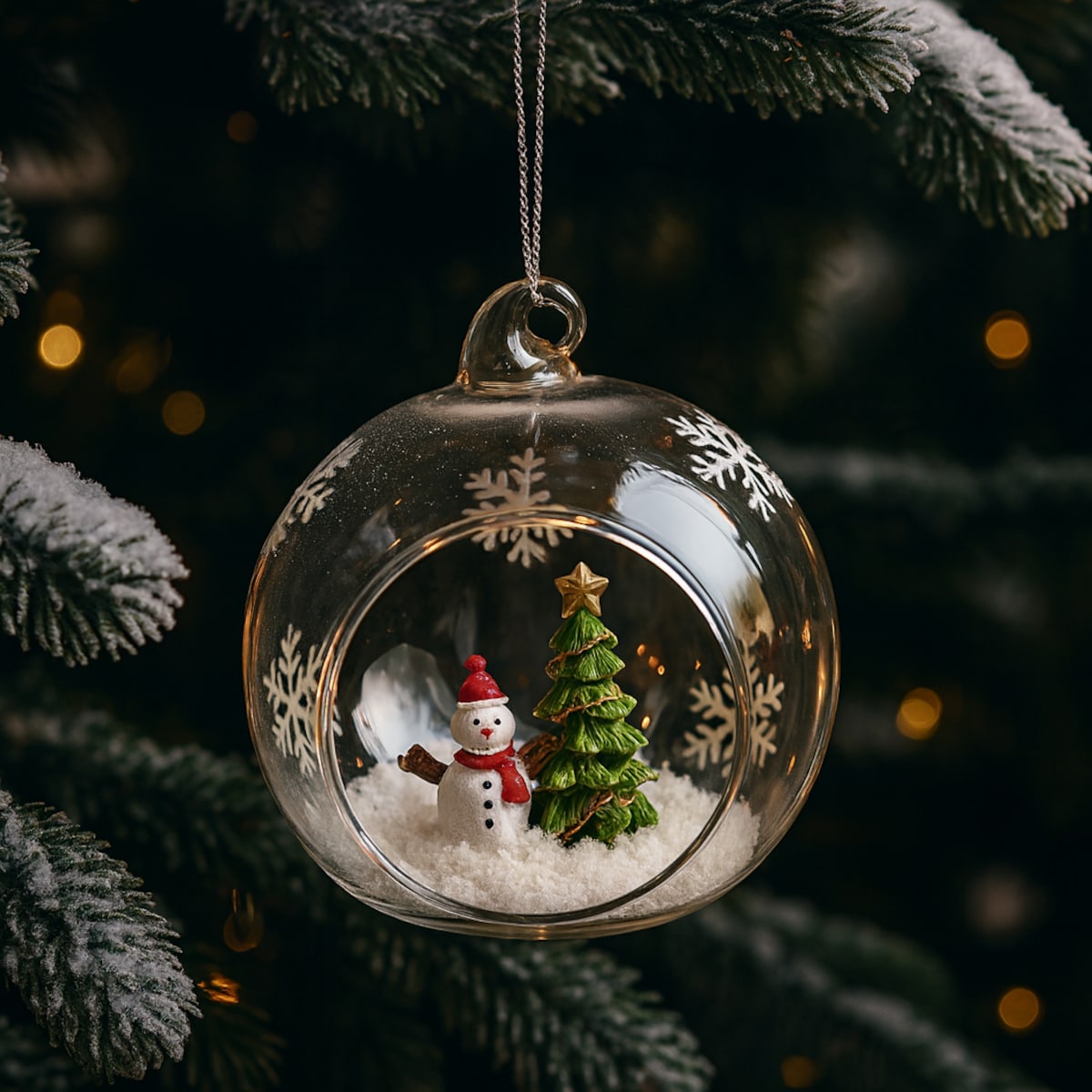 Bombka szklana Glimmero z motywem choinki