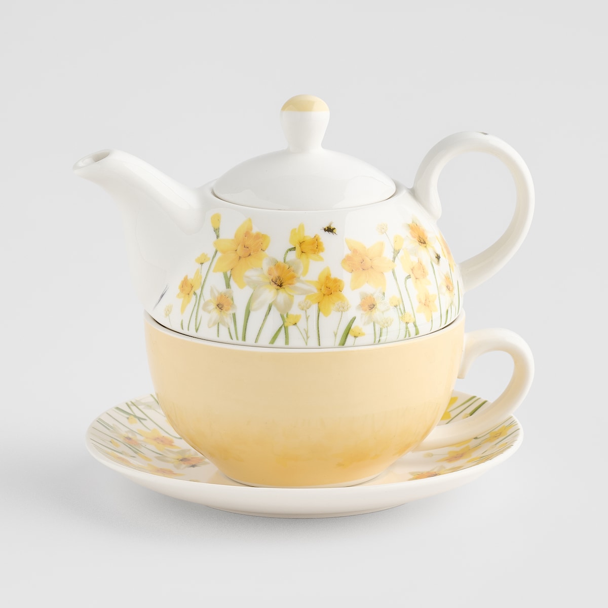 Czajniczek Z Filiżanką Daffelis z motywem kwiatowym