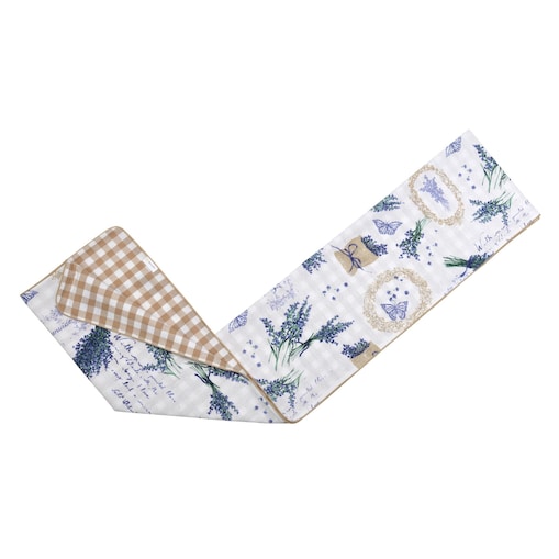 Dwustronny bieżnik Lavender & Beige Gingham