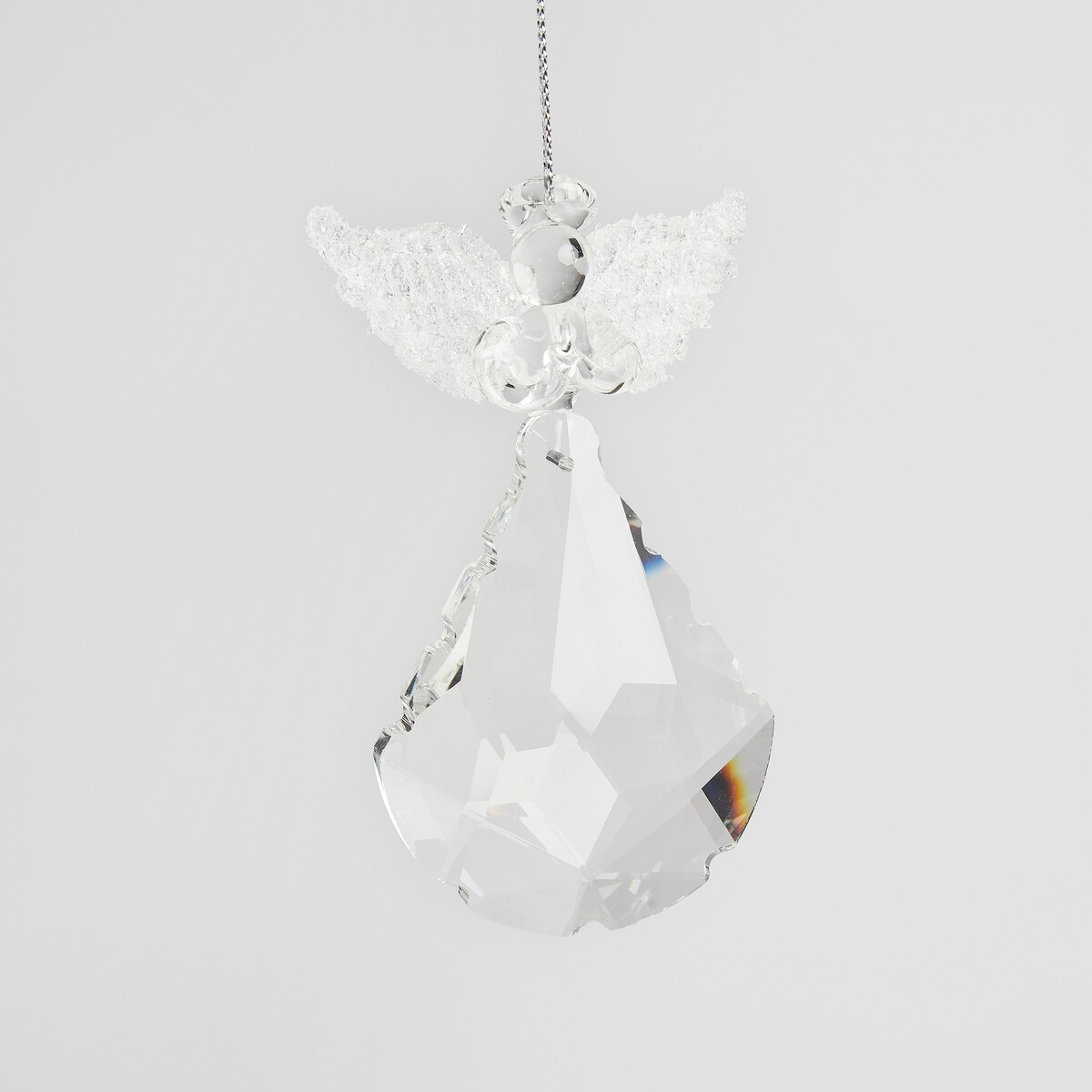 Dekoracja wisząca szklana Anhelo z motywem anioła