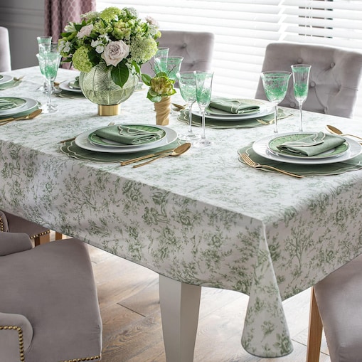 Obrus w stylu francuskim Toile de Jouy Green