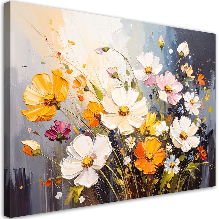 Feeby Obraz do salonu sypialni, Kolorowe polne kwiaty natura 90x60