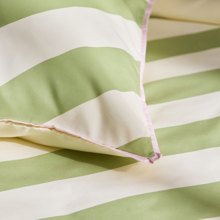 Pościel z mikrofibry z lamówką Pasiu 160x200 cm w paski