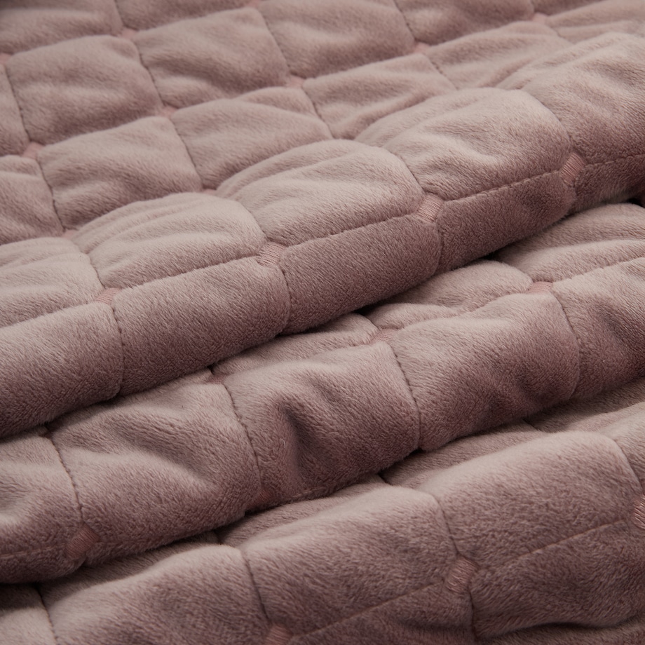 Jednokolorowa narzuta na łóżko z przeszywanym wzorem Greatte 200x220 cm