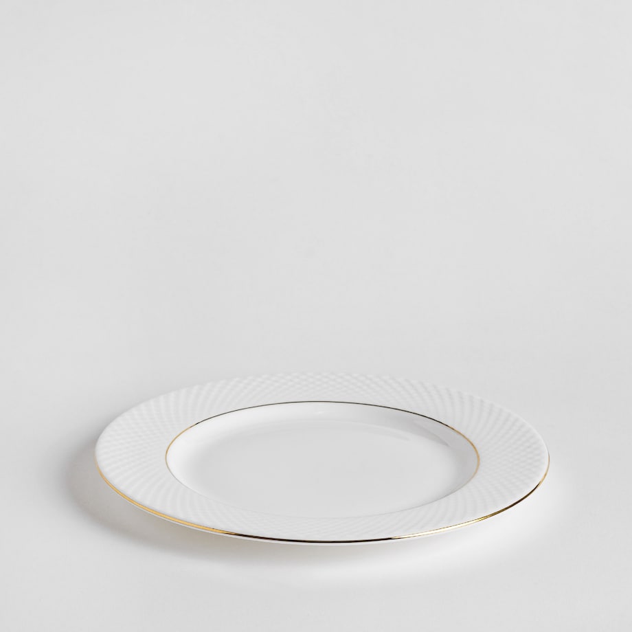 Elegancki Talerzyk z Porcelany Kostnej Eleni z motywem geometrycznym
