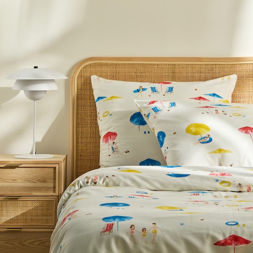 Pościel z bawełny satynowej Kanela 200x220 cm z motywem morskim