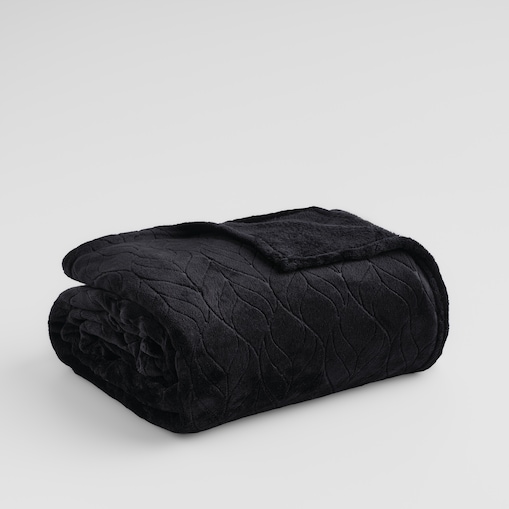 Jednokolorowy koc z wytłoczonym wzorem Violineos 150x200 cm z motywem arabeski