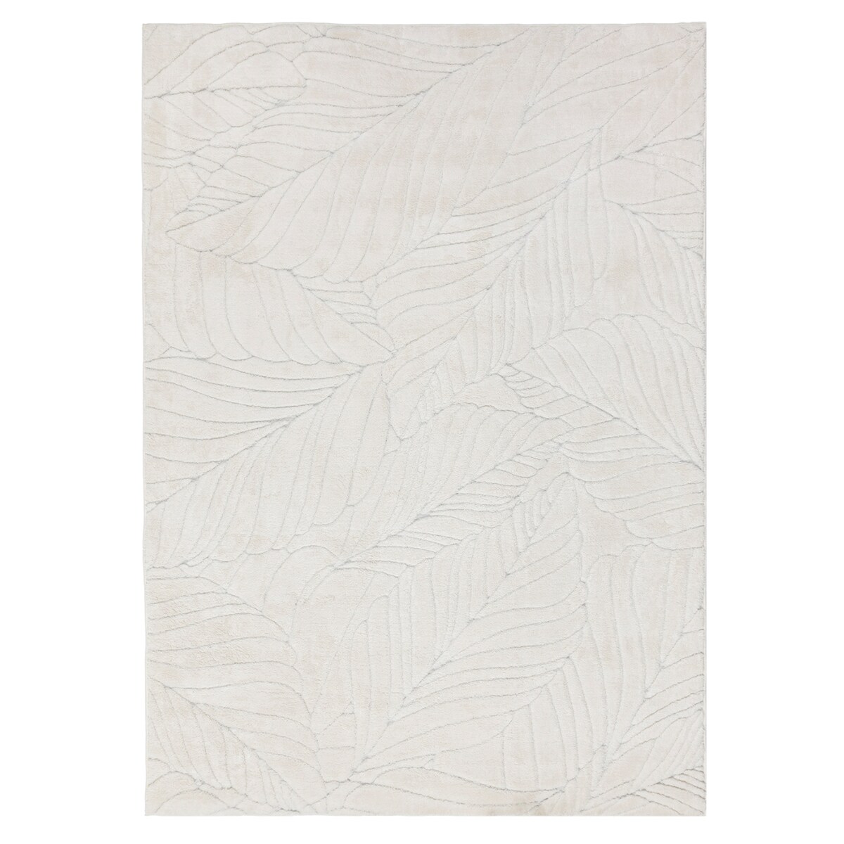 Dywan pluszowy Botanic Liście 120x170 cm e-floor Liście OEKO-TEX kremowy