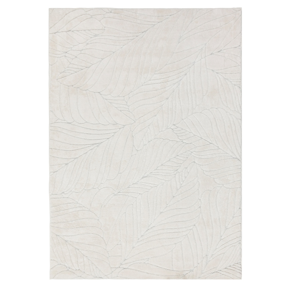 Dywan pluszowy Botanic Liście 120x170 cm e-floor Liście OEKO-TEX kremowy