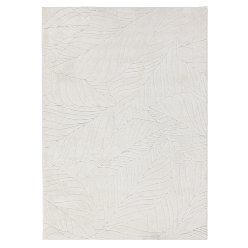 Dywan pluszowy Botanic Liście 120x170 cm e-floor Liście OEKO-TEX kremowy