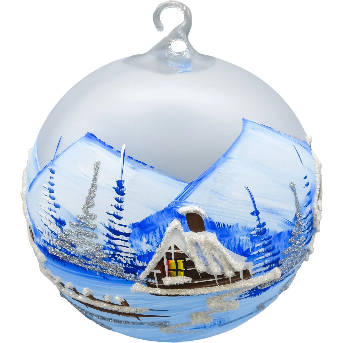 Bombka choinkowa: Lampion ze stojakiem: niebieski