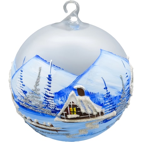 Bombka choinkowa: Lampion ze stojakiem: niebieski