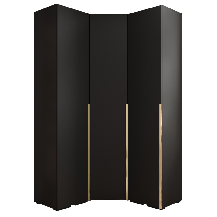 Garderoba wysoka do przedpokoju INOVA 1 Z4 czarny+złoty