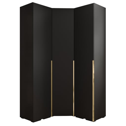Garderoba wysoka do przedpokoju INOVA 1 Z4 czarny+złoty