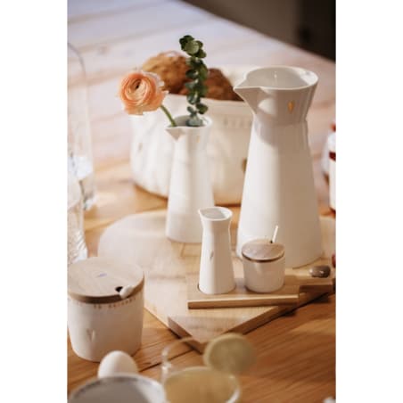 Zestaw cukier i śmietanka z deską, porcelana