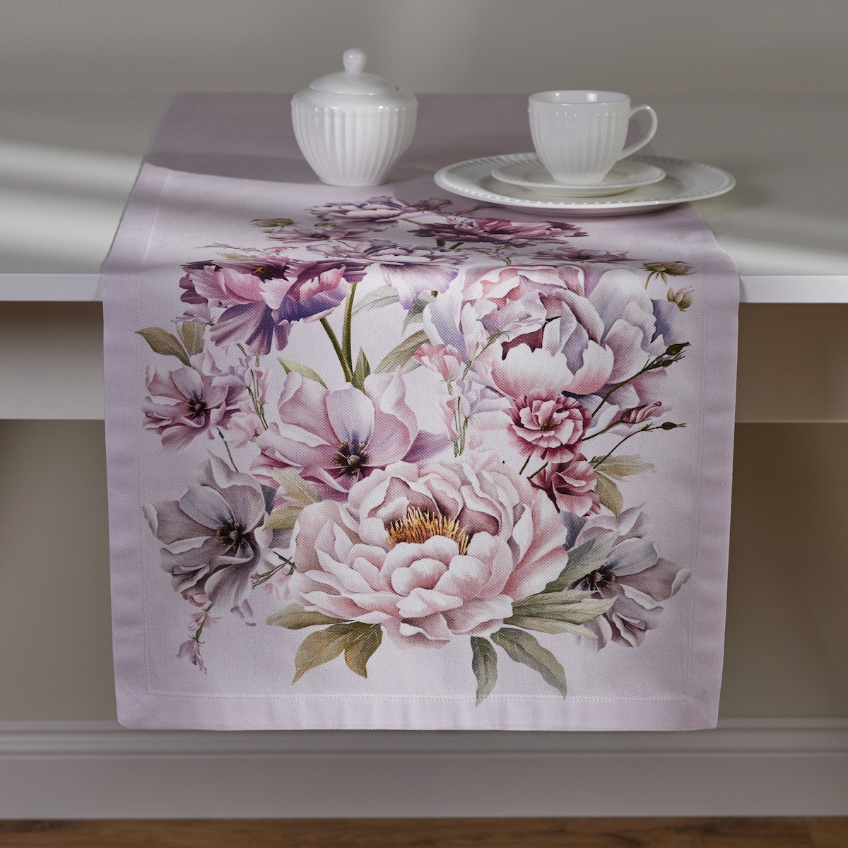 Bieżnik Aurelis 40x180 cm z motywem kwiatowym