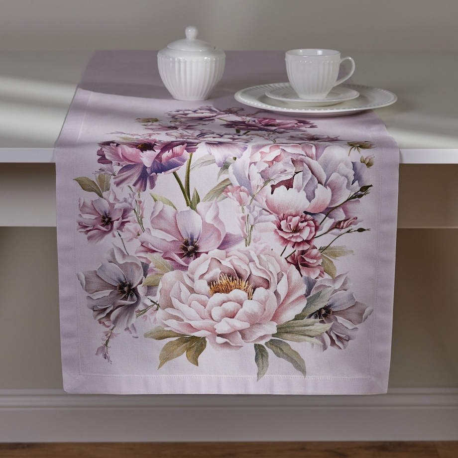 Bieżnik Aurelis 40x180 cm z motywem kwiatowym