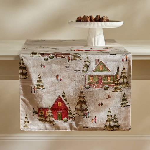 Bieżnik z nadrukiem Winhurst 45x180 cm z motywem domku