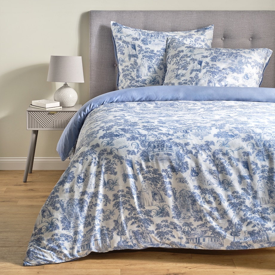 Pościel z bawełny satynowej Evite 160x200 cm z motywem pejzażu