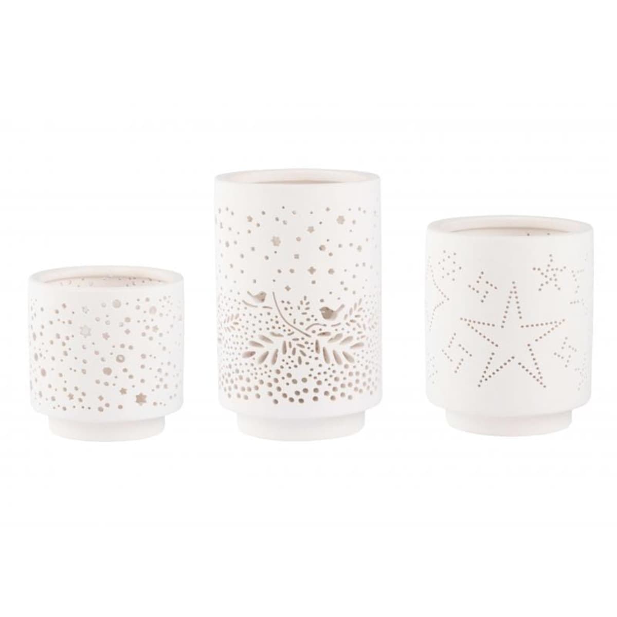 Zestaw 3 świeczników z motywem zimowym